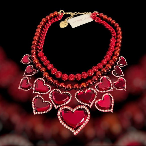 Betsey Johnson Vibrant Red Heart Necklace - Picture 13 of 16